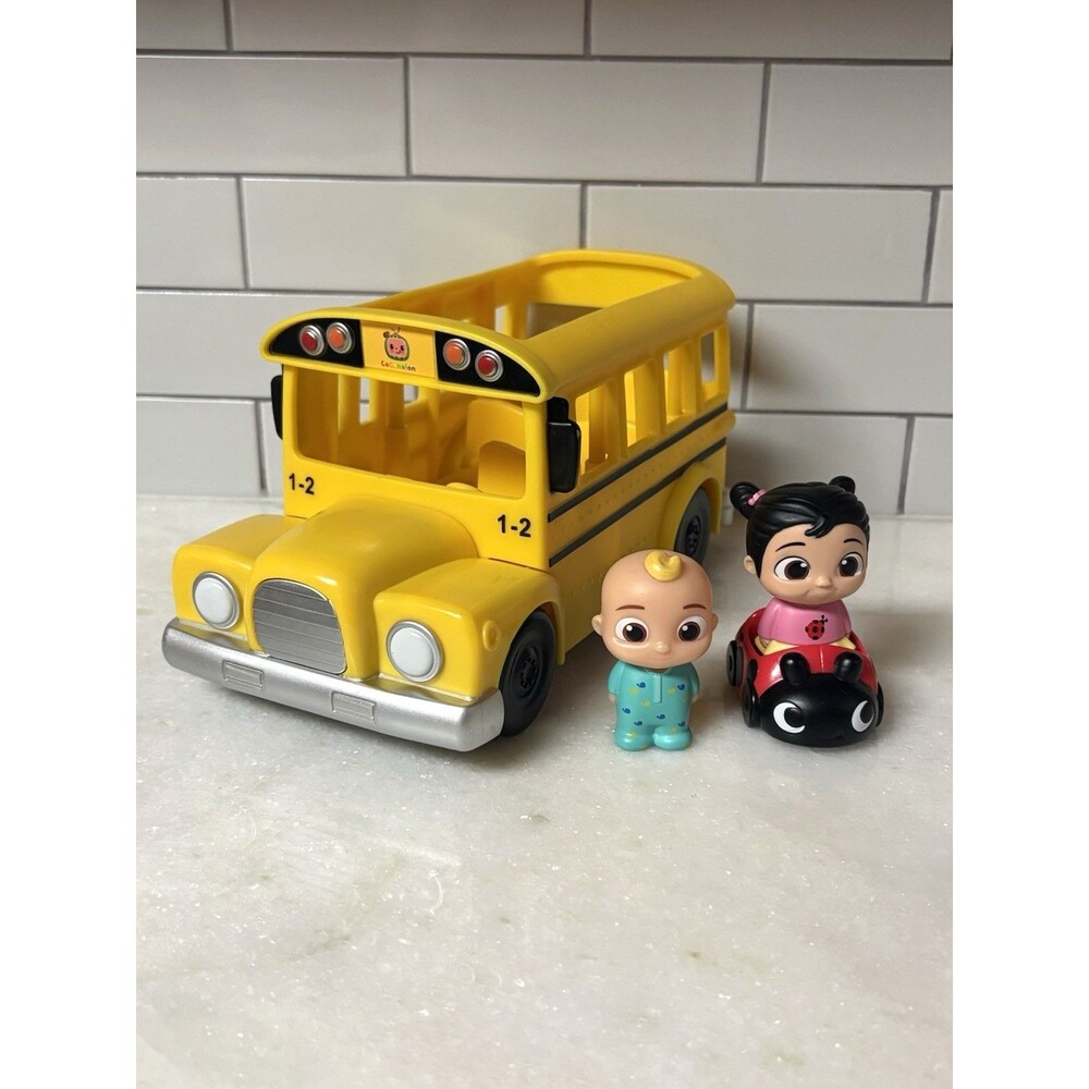 CoComelon Musical Yellow School Bus JJ CeCe Ladybug Car Toddler Toy Lot